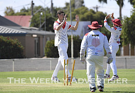 Baxter Perry took 6-17 off 14.2. overs in West Wimmera vs Homers A Grade Grand Final.