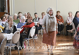 Wimmera Hospice Care Aux fashion parade. Model Jan Ackland.
