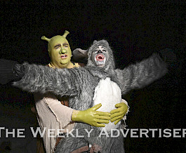 Tim O’Donnell as Shrek and Chris Versteegen as Donkey. Horsham Arts Council