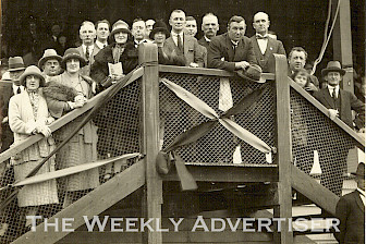 OFFICIAL: Dignitaries pictured at the official opening of the grandstand in 1925.