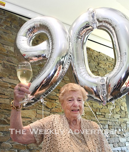 Dawn Dawson celebrating her 90th birthday at Horsham Golf Club.