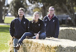 Longerenong College second year students Connor Eastwood, Lynae Howlett and Harry Whiting are ready to welcome prospective students to Longy
