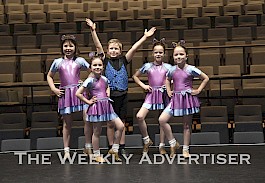 Avenue Dance students Chelsea Smith, Harper Krahe, Harry Wilson, Bonnie Morson and Isla Greene rehearse to the dance school