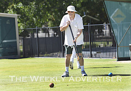 WINNING FORM: Team Erica’s Ian Rees in action on Monday. Rees’ team won the pennant grand final against team Banksia. Picture: PAUL CARRACHER