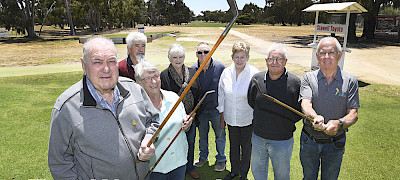 LIFE MEMBERS: Stawell Golf Club life members from left, David Dunn, Graeme Trickey, Lyn Willcock, Kaye Skinner, Philip Willcock, Joan MacPherson, Des Pickford and Lyle McInerney. Picture: PAUL CARRACHER