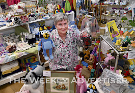 CHRISTMAS SPIRIT: Makers Market president Liz Minne prepares for the annual Christmas market in Horsham. Picture: PAUL CARRACHER