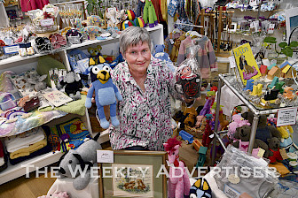CHRISTMAS SPIRIT: Makers Market president Liz Minne prepares for the annual Christmas market in Horsham. Picture: PAUL CARRACHER