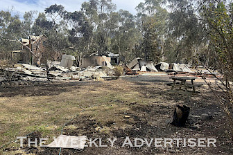 DEVASTATING: The O’Connor family home at Pomonal was destroyed in the Bellfield blaze on Tuesday last week.
