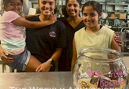THANK YOU: From left, Marnie, Maddy, Antionette and Jessi Toet are grateful for $900 in community donations at Dimboola Store.